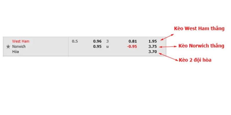 Hướng dẫn cách đọc kèo bóng đá Châu Âu (1x2)